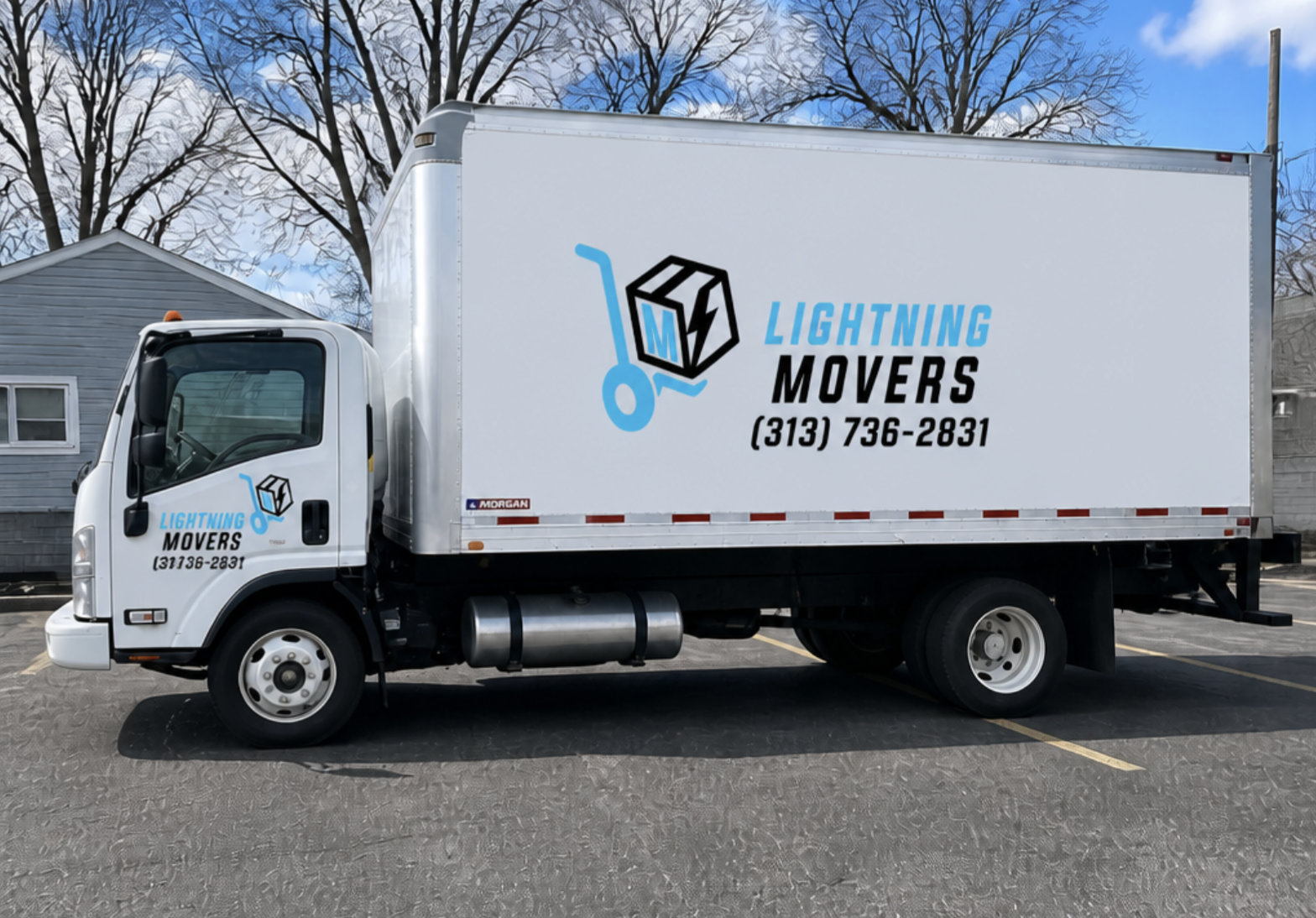 Lightning Movers truck in Detroit
